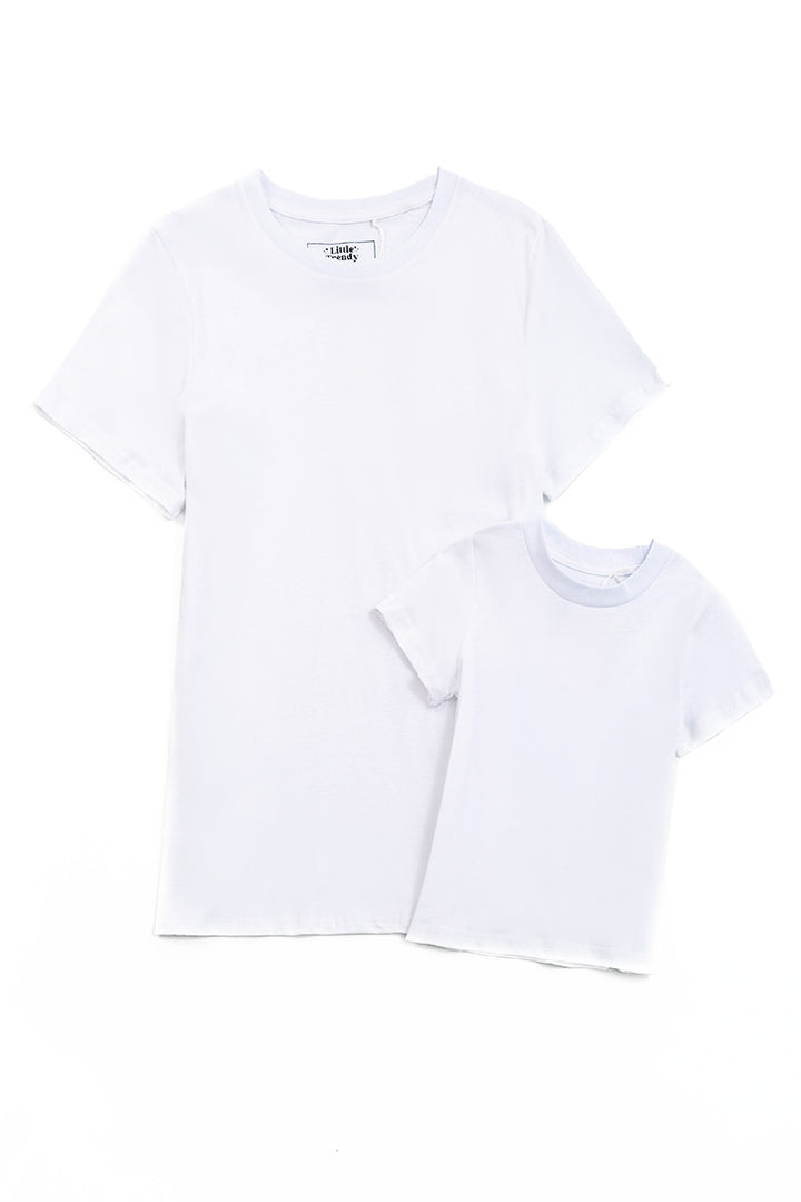 MOMMY AND ME WHITE COTTON SHORT SLEEVES T-SHIRT