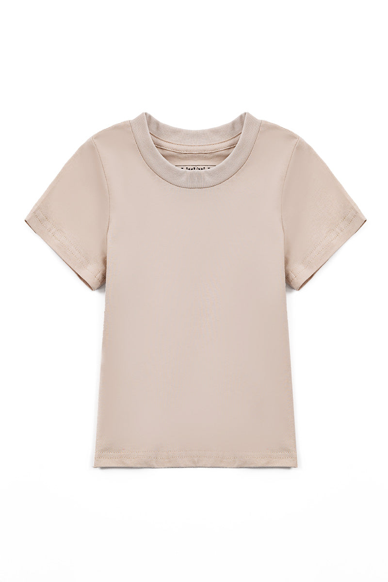 MOMMY AND ME BEIGE COTTON SHORT SLEEVES T-SHIRT