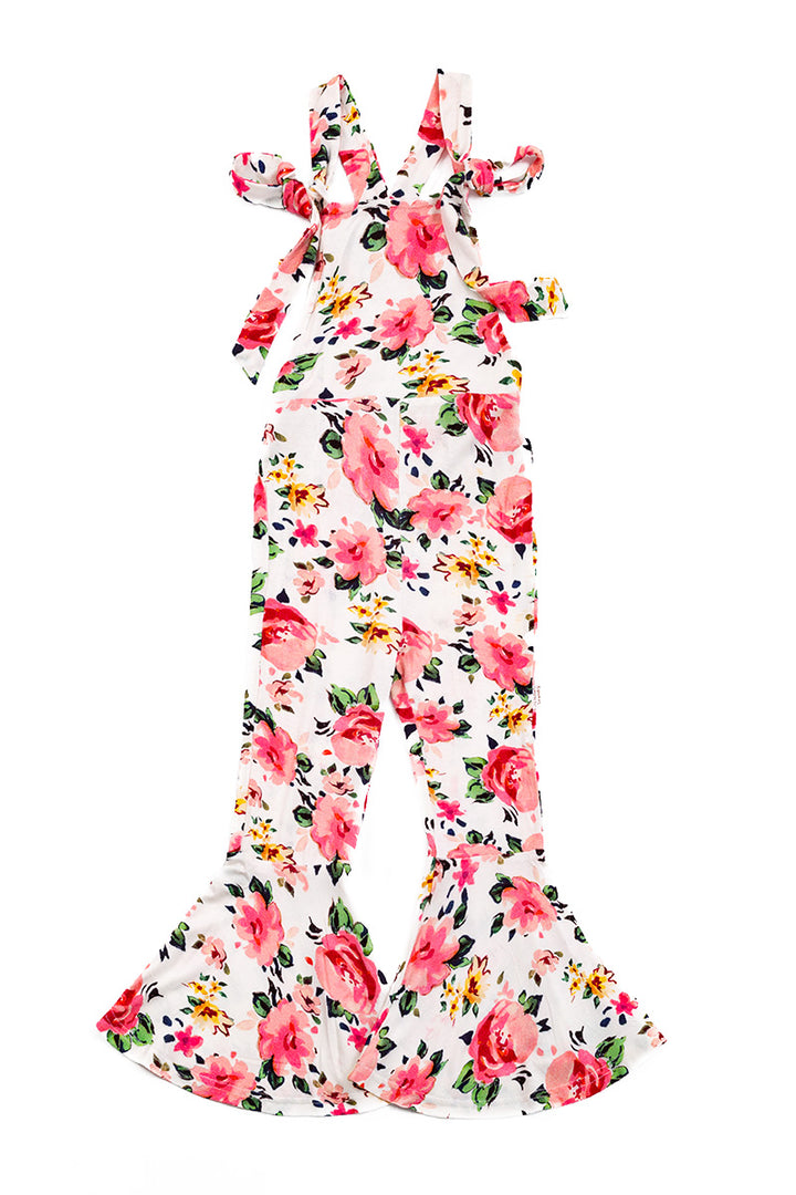 Girls Bamboo Floral Jumpsuit