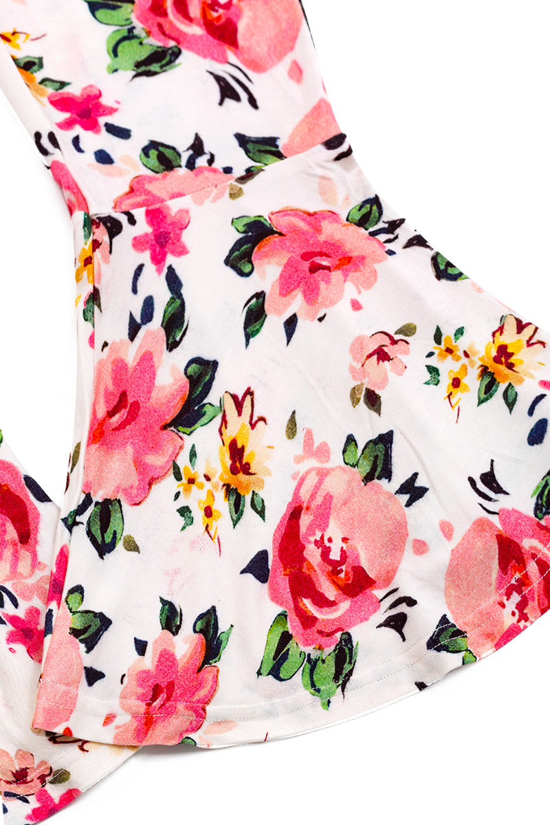 Girls Bamboo Floral Jumpsuit