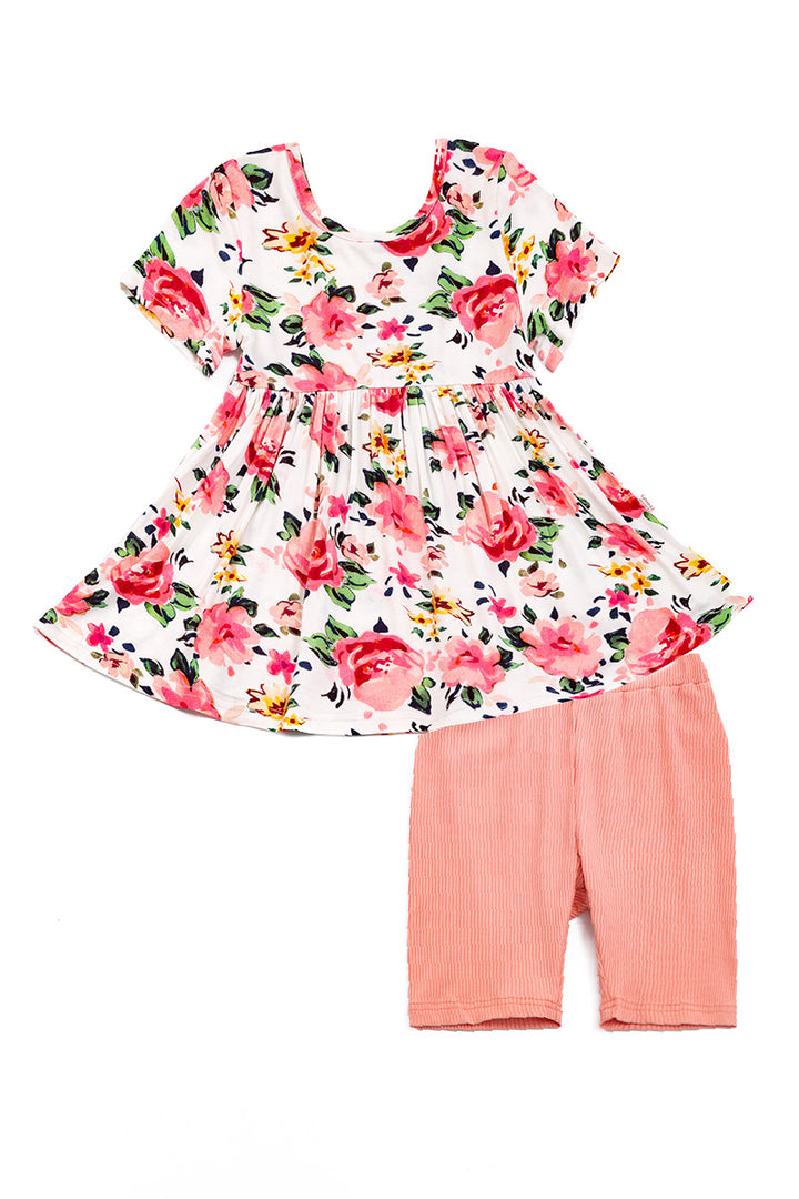 Girls Bamboo Floral Short Set