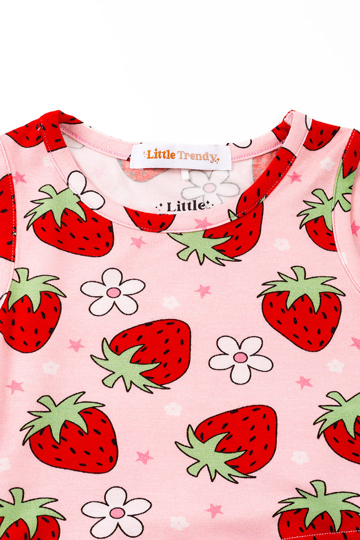 KIDS BAMBOO STRAWBERRY 2 PCS SET