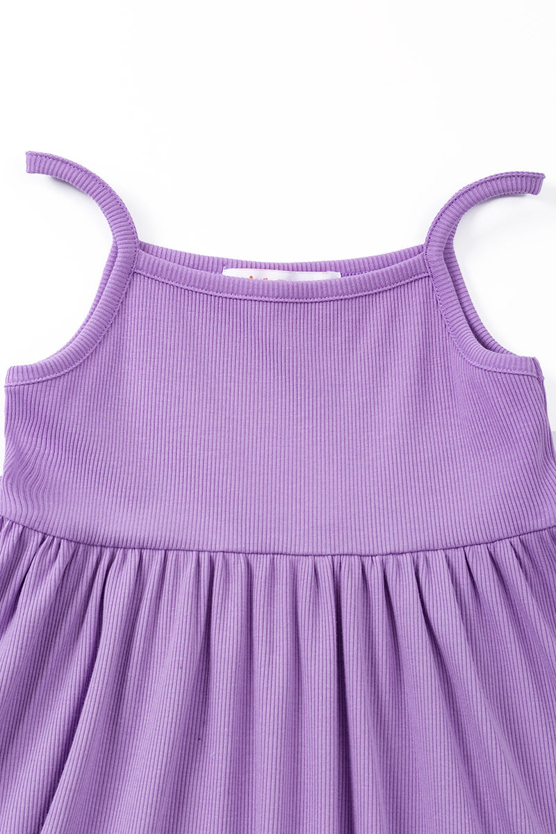 KIDS BAMBOO LAVENDER RIB DRESS