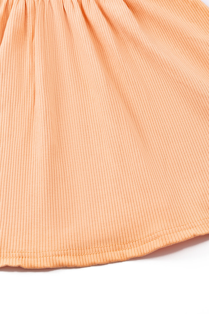 KIDS BAMBOO RIB ORANGE DRESS