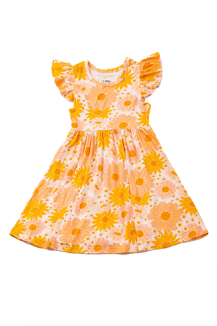 KIDS BAMBOO SUNFLOWER DRESS