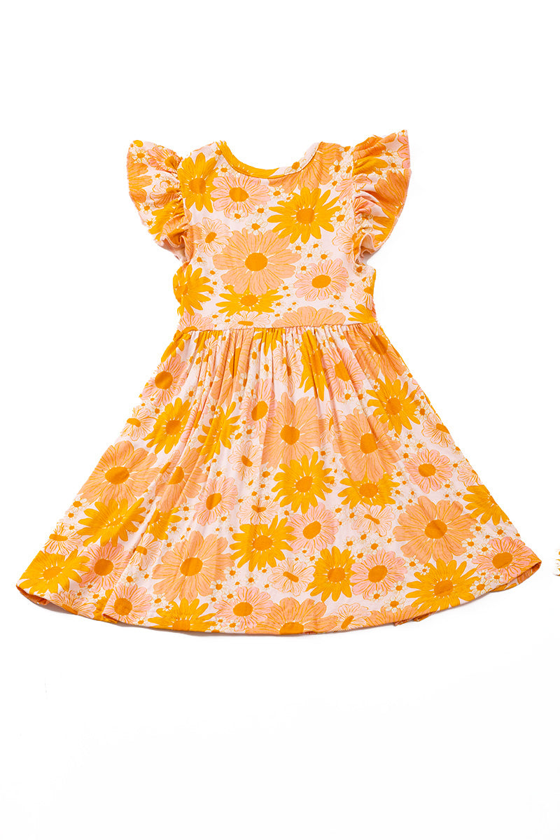 KIDS BAMBOO SUNFLOWER DRESS