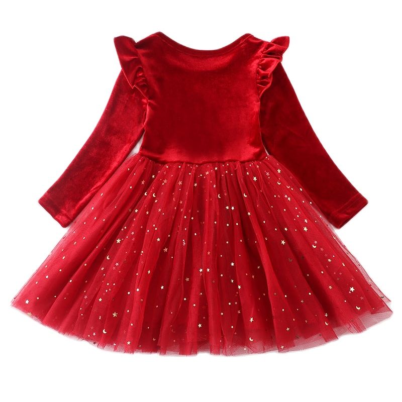 Girls Velvet Tulle Dress